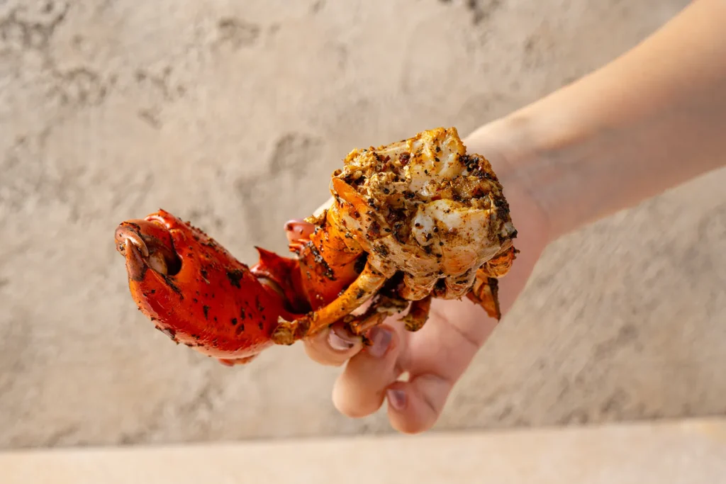 a well seasoned crab claw