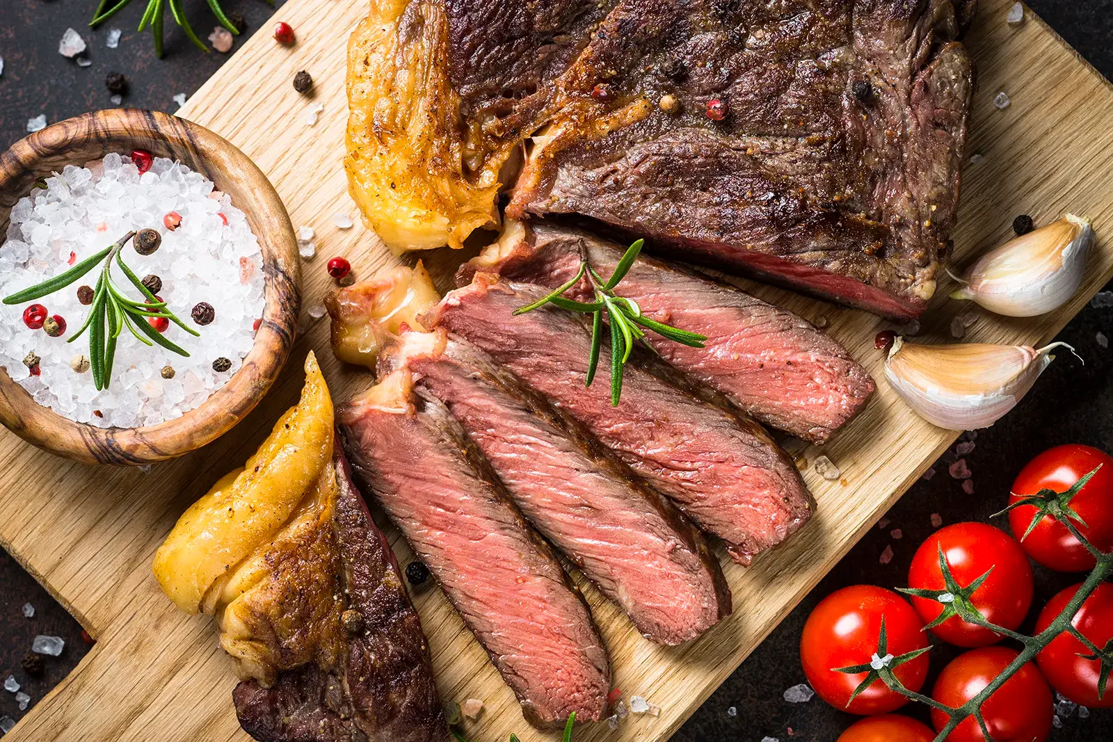 steak on a cutting board